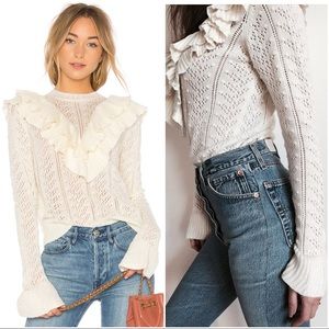 TULAROSA POINTELLE RUFFLE SWEATER MAJORELLE LOVERS FRIENDS LOVE LEMONS LACADEMIE